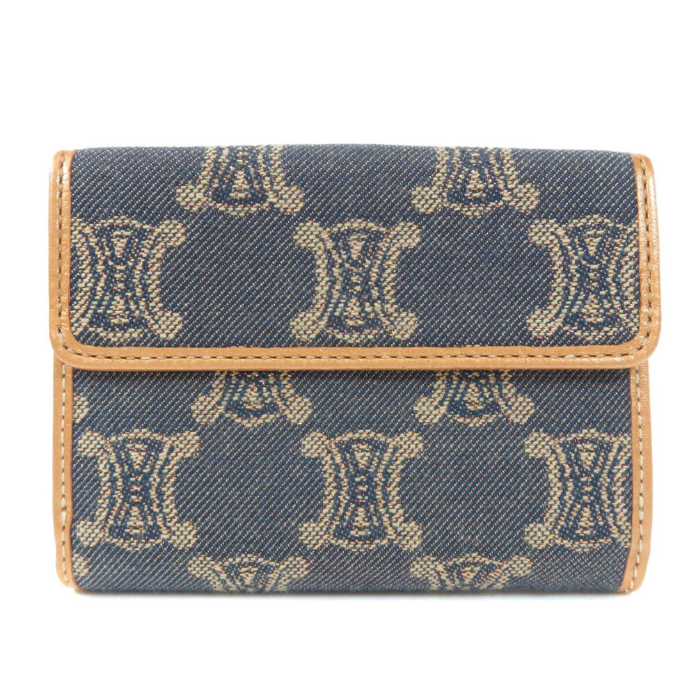 Celine Canvas Wallet Leather Bifold Macadam